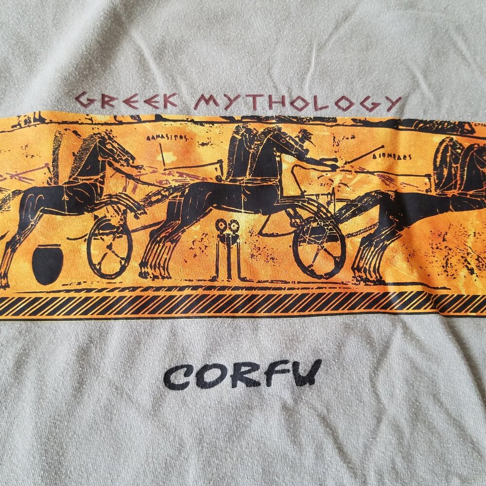 Corfu Greece Shirt Men's XXXL Print Crew Neck Short Sleeve